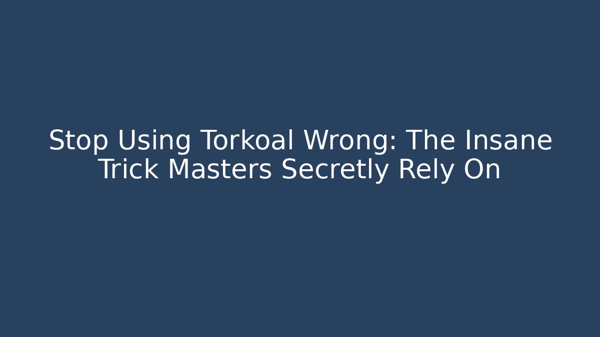Stop Using Torkoal Wrong: The Insane Trick Masters Secretly Rely On