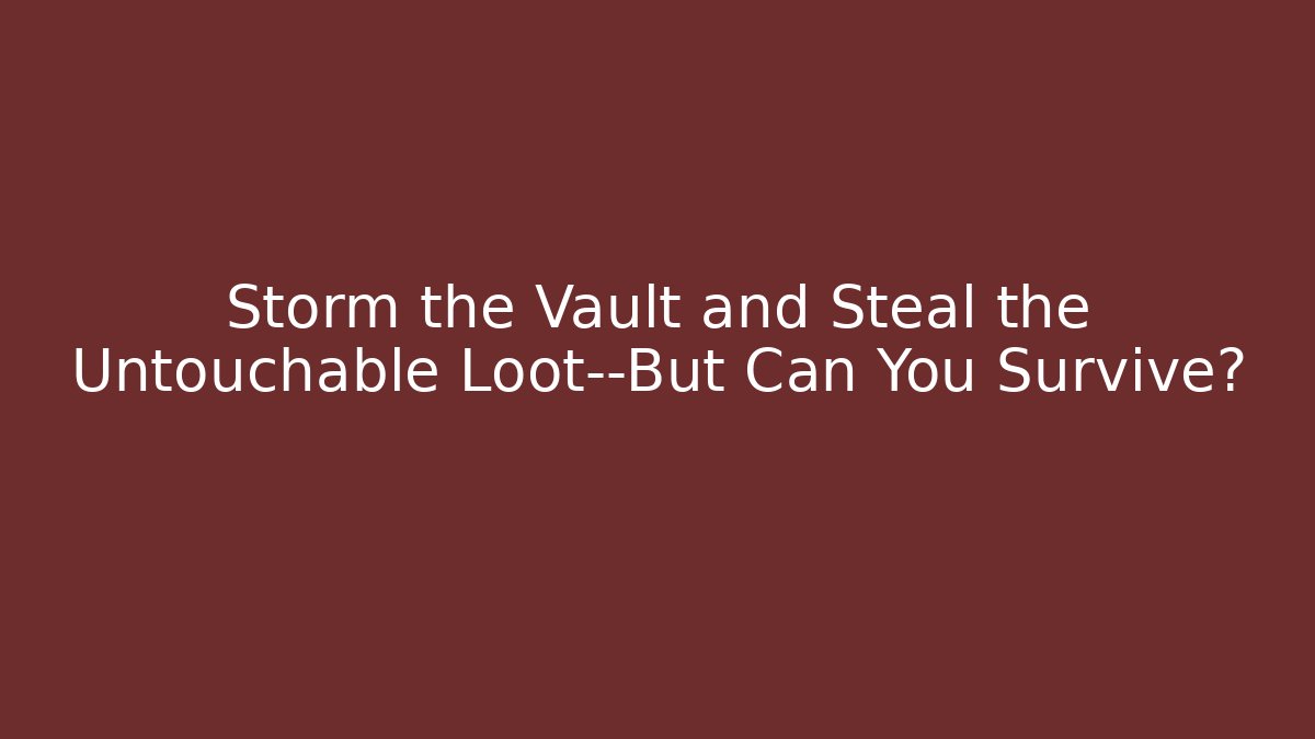 Storm the Vault and Steal the Untouchable Loot—But Can You Survive?