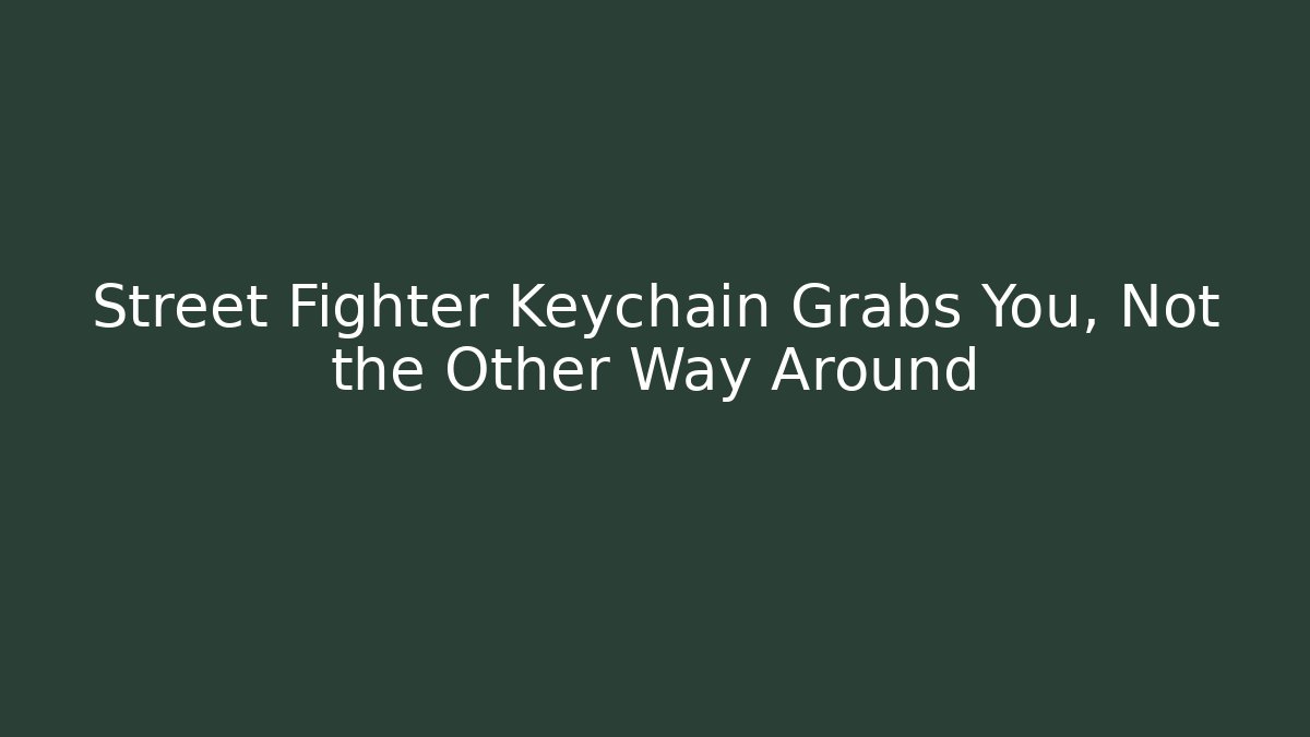 Street Fighter Keychain Grabs You, Not the Other Way Around