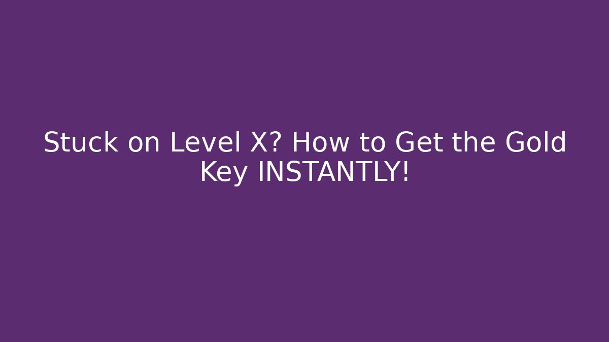 Stuck on Level X? How to Get the Gold Key INSTANTLY! - Critter Realm