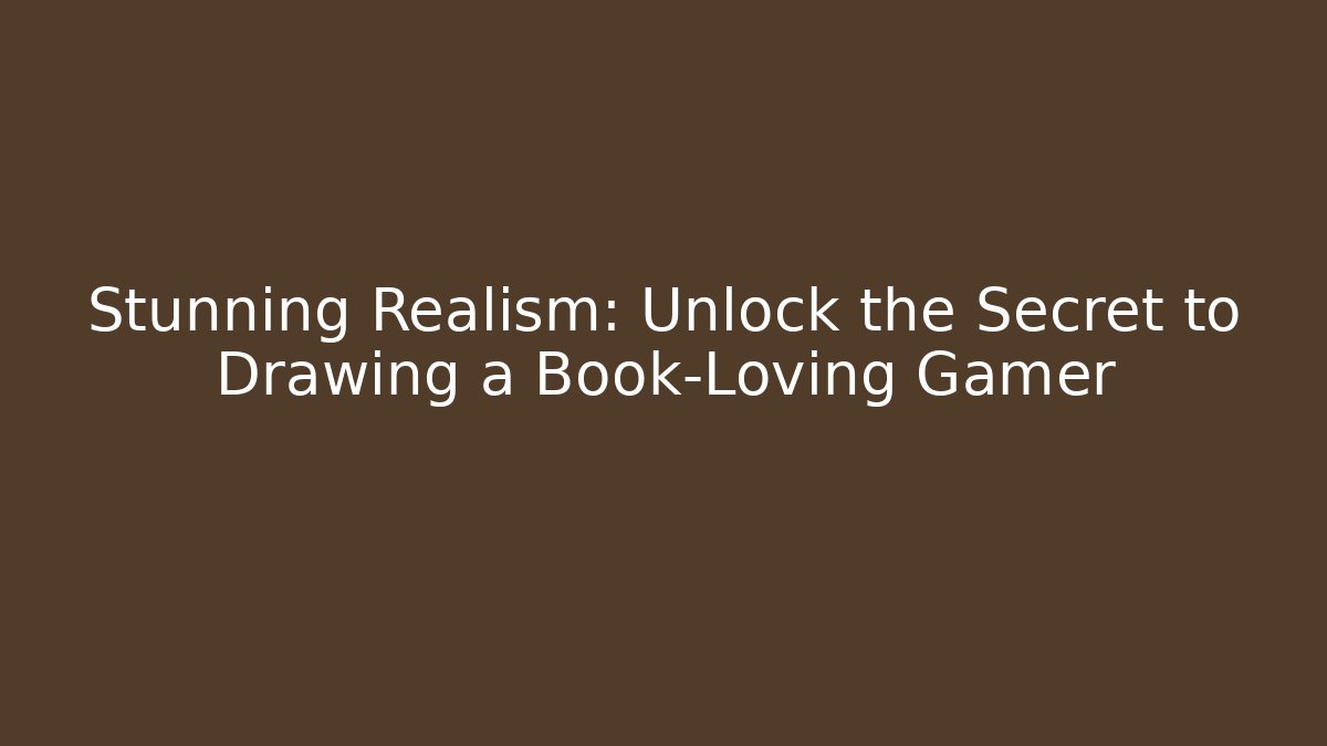 Stunning Realism: Unlock the Secret to Drawing a Book-Loving Gamer