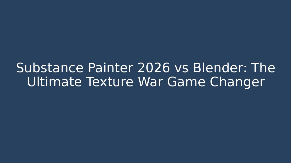 Substance Painter 2026 vs Blender: The Ultimate Texture War Game Changer