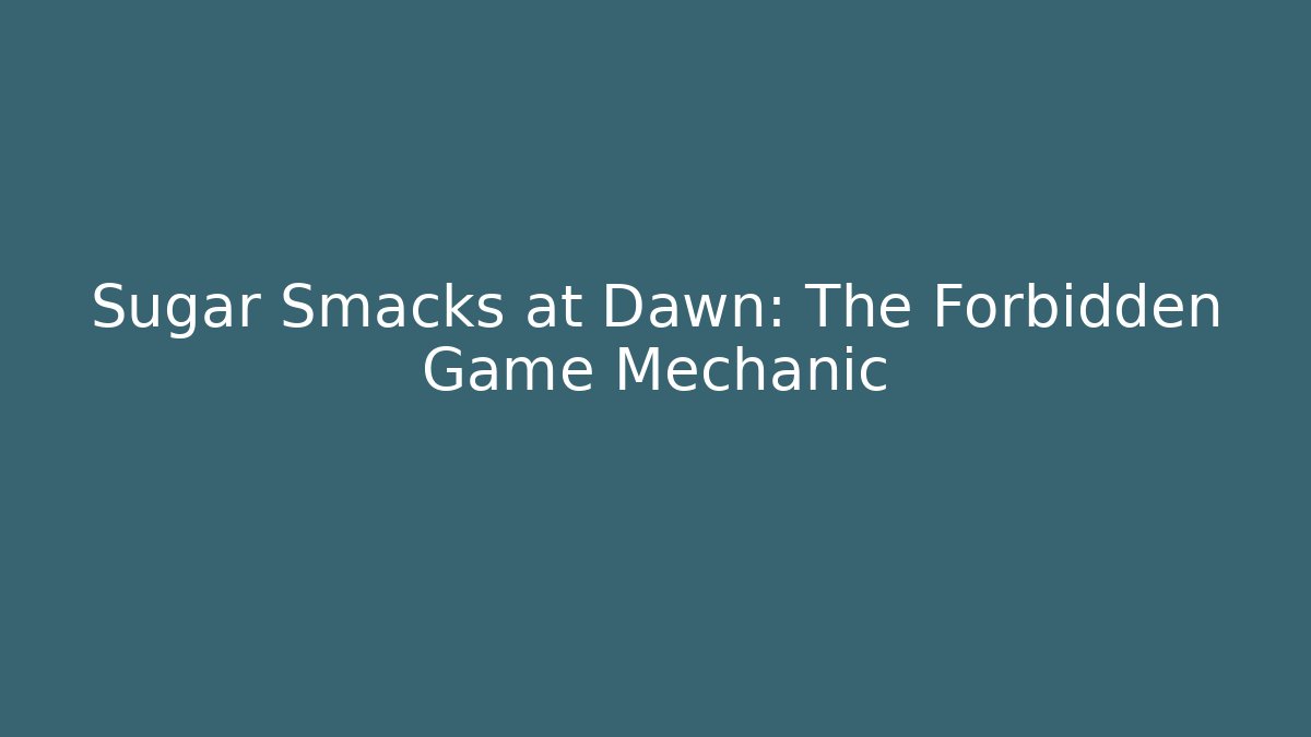 Sugar Smacks at Dawn: The Forbidden Game Mechanic - Critter Realm