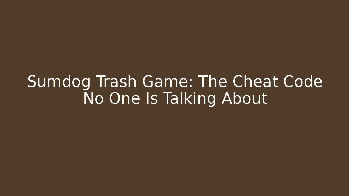 Sumdog Trash Game: The Cheat Code No One Is Talking About - Critter Realm