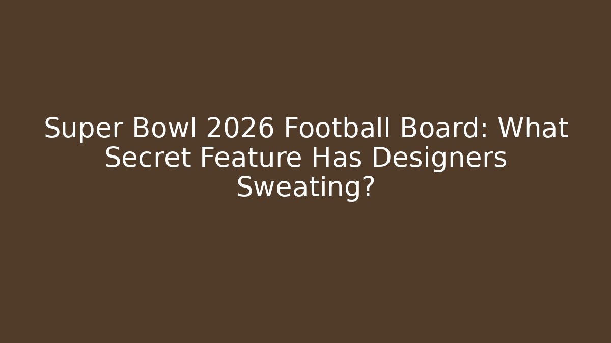 Super Bowl 2026 Football Board: What Secret Feature Has Designers Sweating?