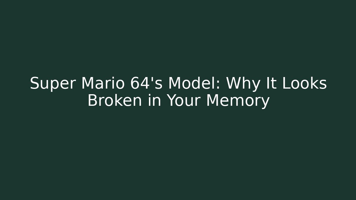 Super Mario 64's Model: Why It Looks Broken in Your Memory