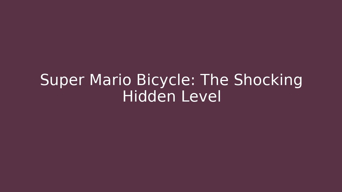 Super Mario Bicycle: The Shocking Hidden Level - Critter Realm
