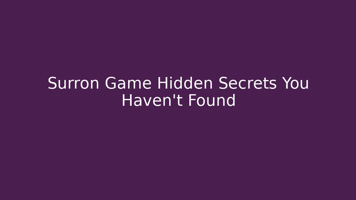 Surron Game Hidden Secrets You Haven't Found - Critter Realm