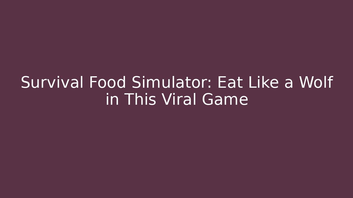 Survival Food Simulator: Eat Like a Wolf in This Viral Game - Critter Realm