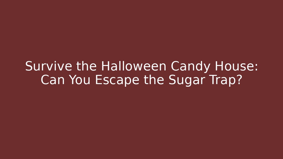 Survive the Halloween Candy House: Can You Escape the Sugar Trap?
