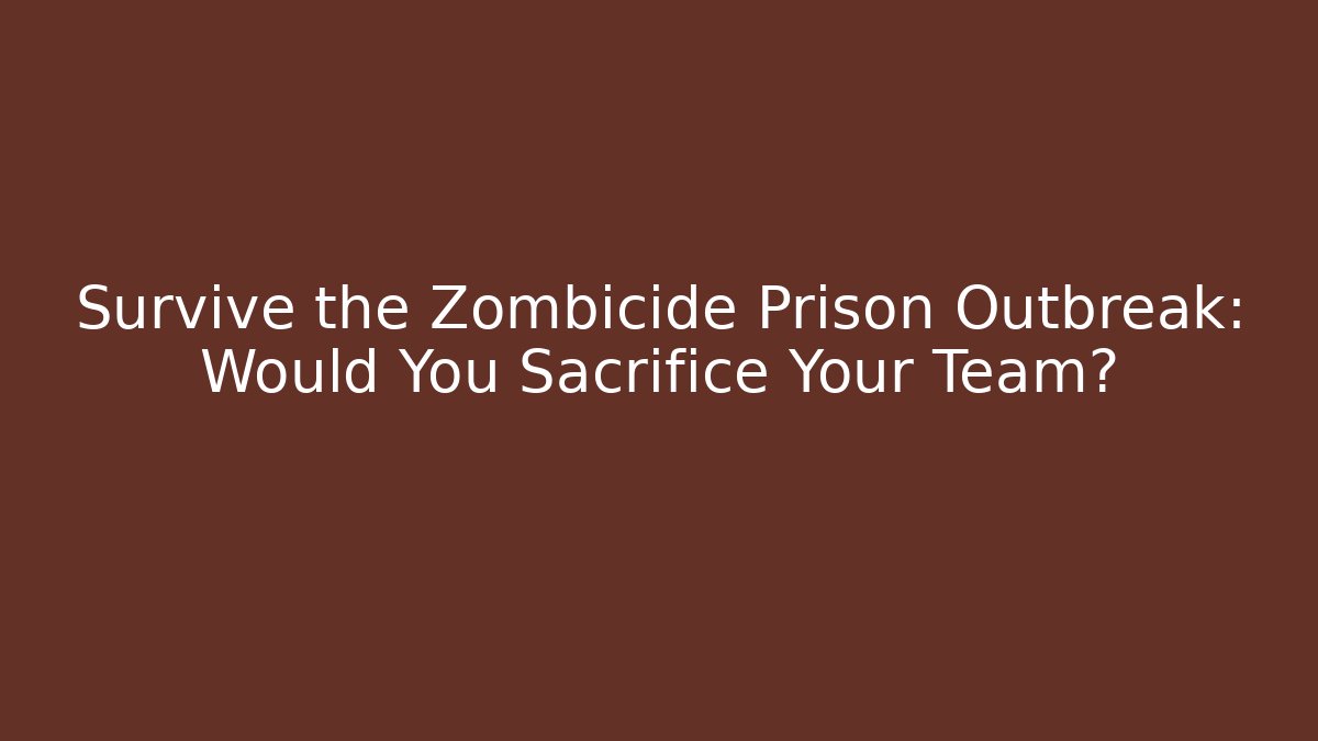 Survive the Zombicide Prison Outbreak: Would You Sacrifice Your Team?