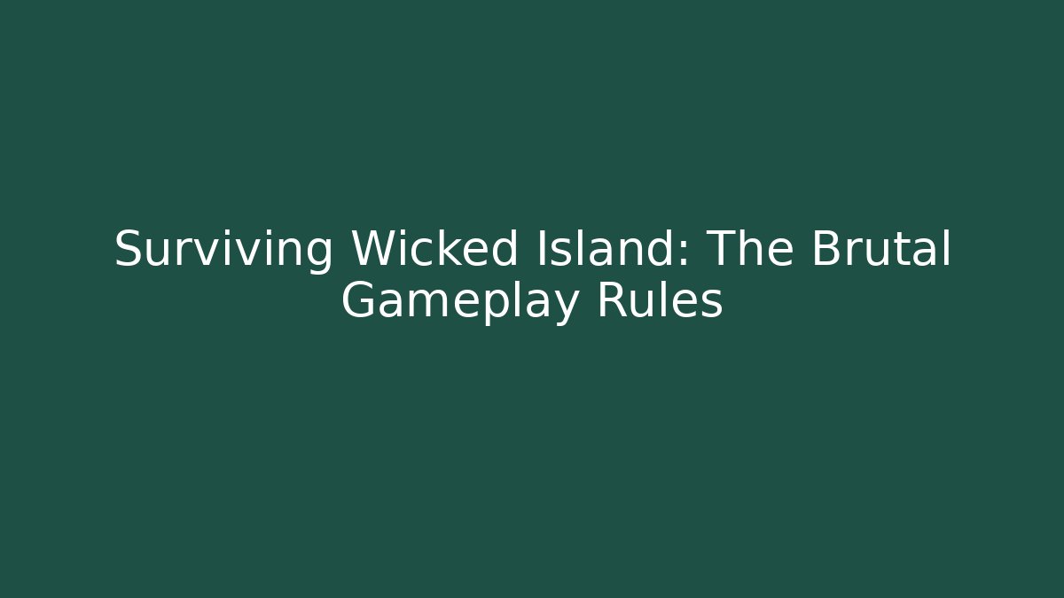 Surviving Wicked Island: The Brutal Gameplay Rules