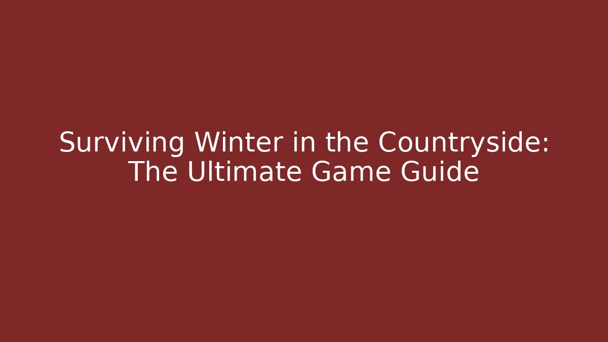 Surviving Winter in the Countryside: The Ultimate Game Guide