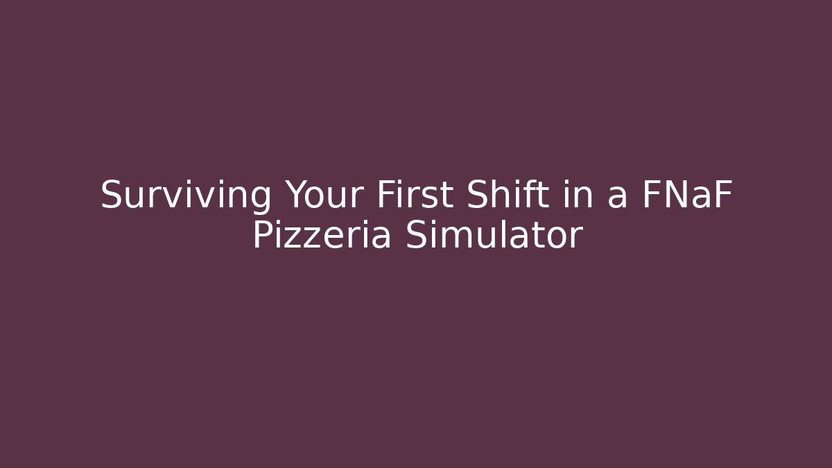 Surviving Your First Shift in a FNaF Pizzeria Simulator - Critter Realm