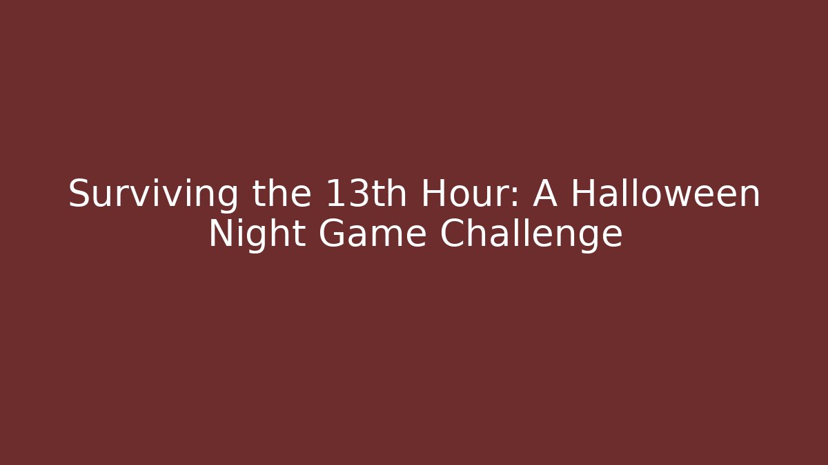 Surviving the 13th Hour: A Halloween Night Game Challenge