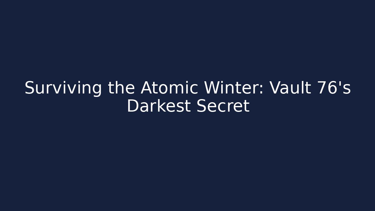Surviving the Atomic Winter: Vault 76's Darkest Secret - Critter Realm