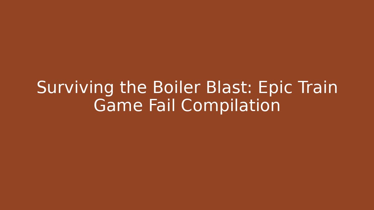 Surviving the Boiler Blast: Epic Train Game Fail Compilation