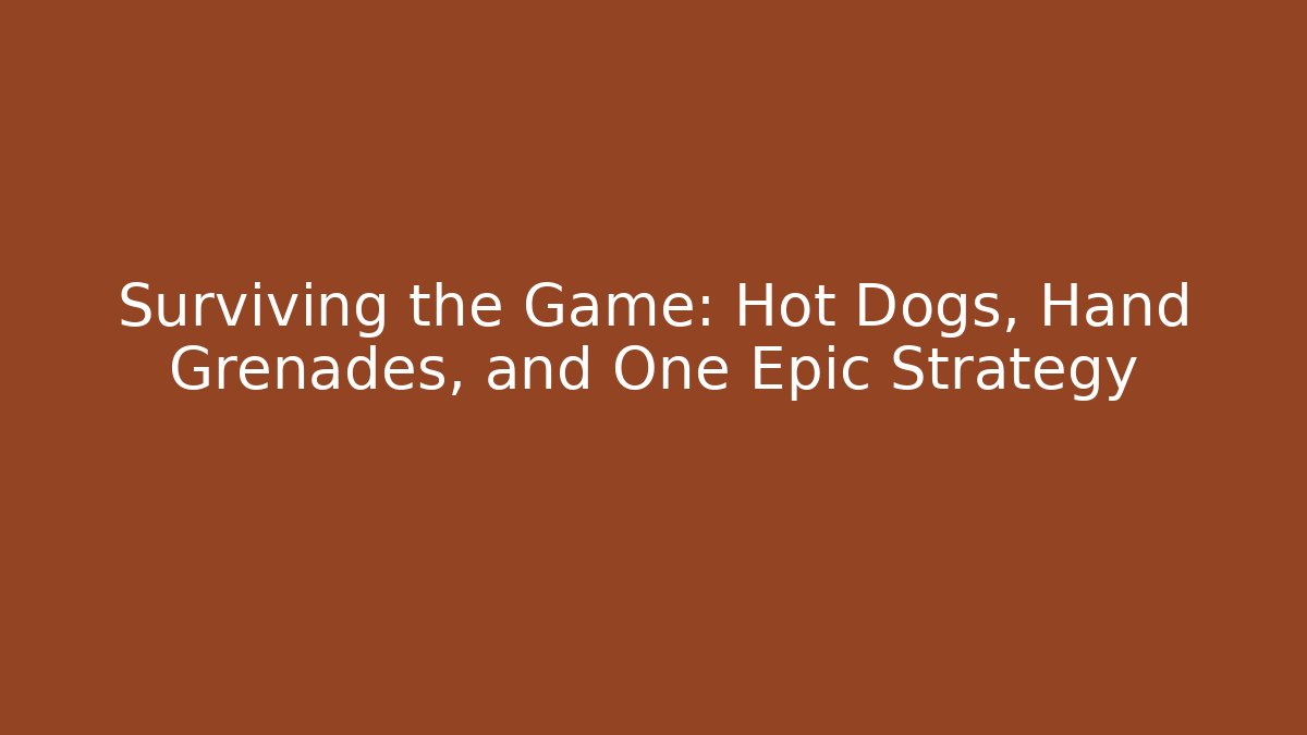Surviving the Game: Hot Dogs, Hand Grenades, and One Epic Strategy