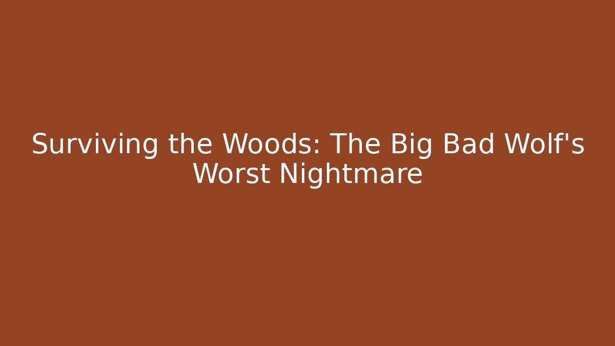 Surviving the Woods: The Big Bad Wolf's Worst Nightmare - Critter Realm
