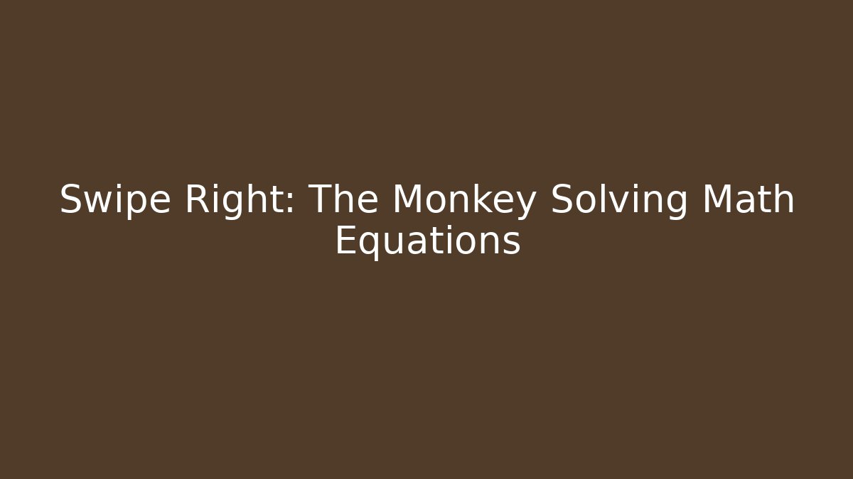 Swipe Right: The Monkey Solving Math Equations
