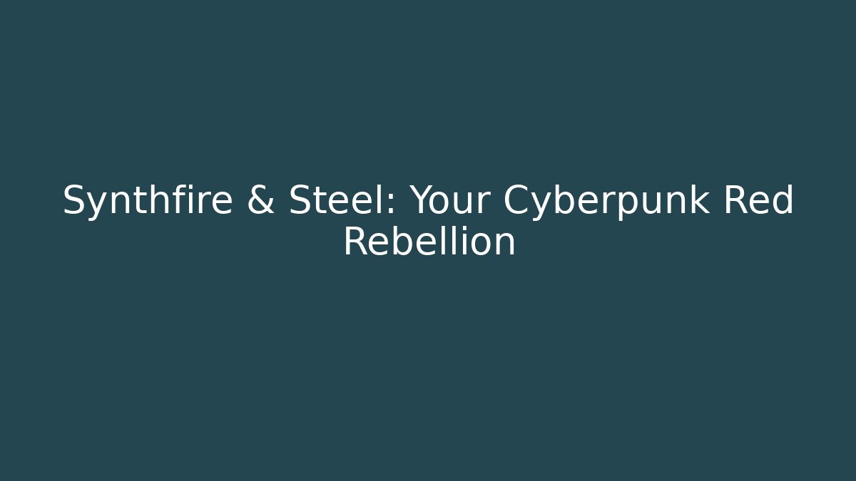 Synthfire & Steel: Your Cyberpunk Red Rebellion