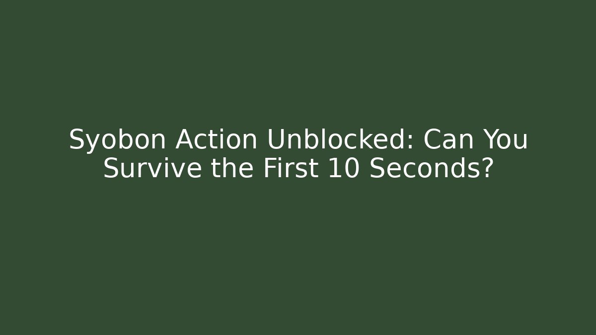 Syobon Action Unblocked: Can You Survive the First 10 Seconds?