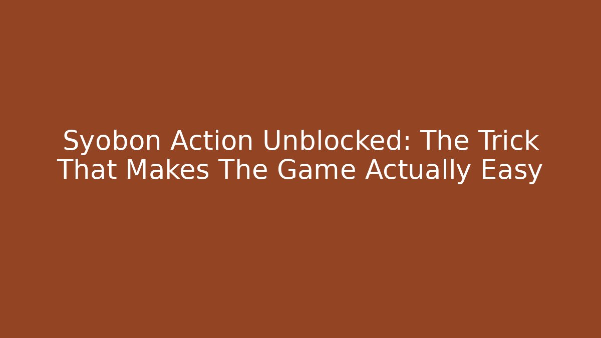Syobon Action Unblocked: The Trick That Makes The Game Actually Easy