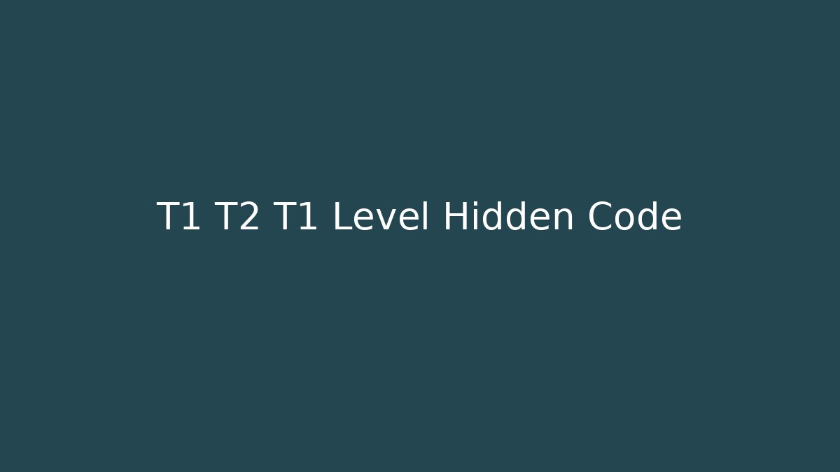 T1 T2 T1 Level Hidden Code