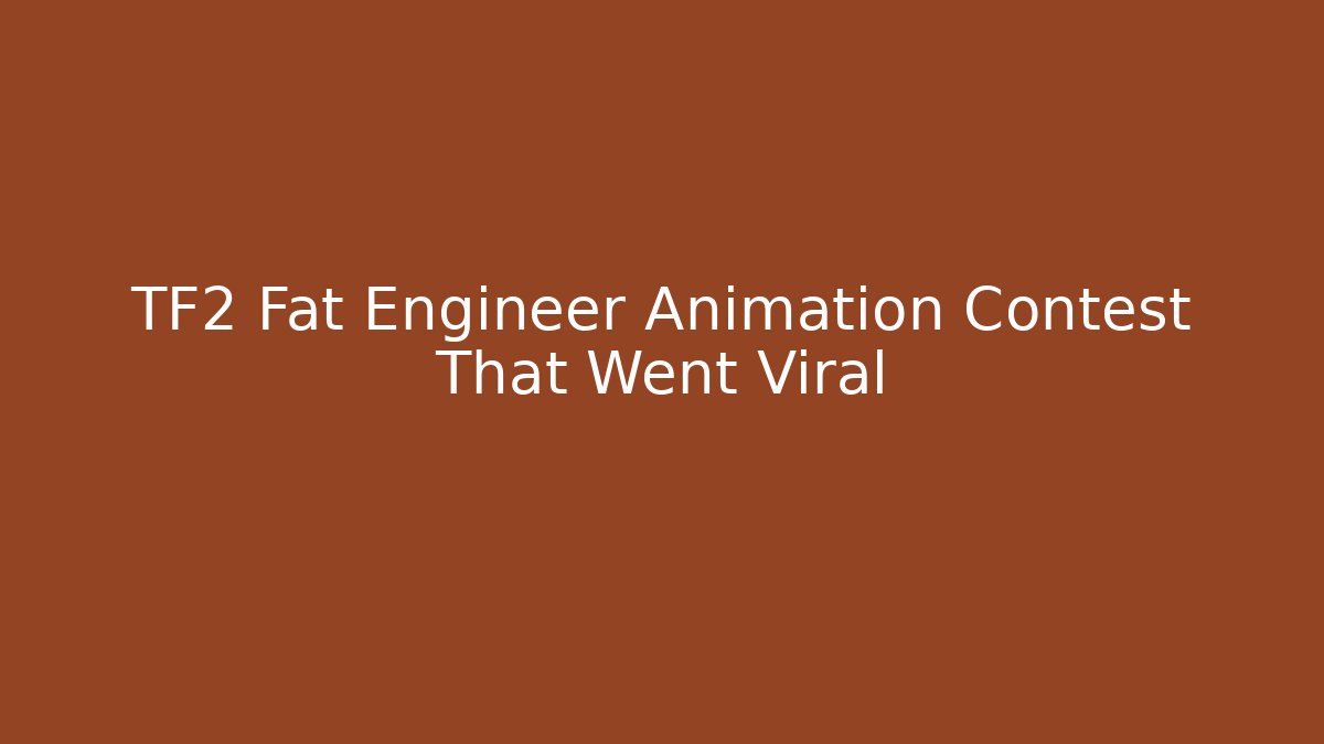 TF2 Fat Engineer Animation Contest That Went Viral