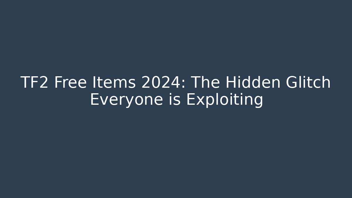 TF2 Free Items 2024: The Hidden Glitch Everyone is Exploiting - Critter Realm