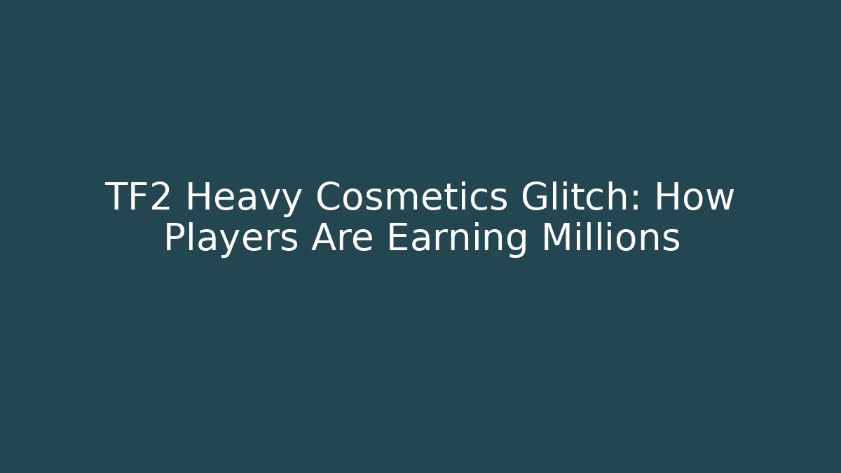 TF2 Heavy Cosmetics Glitch: How Players Are Earning Millions
