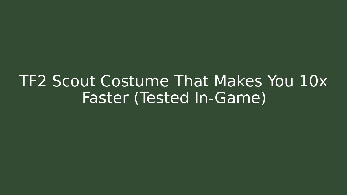 TF2 Scout Costume That Makes You 10x Faster (Tested In-Game)