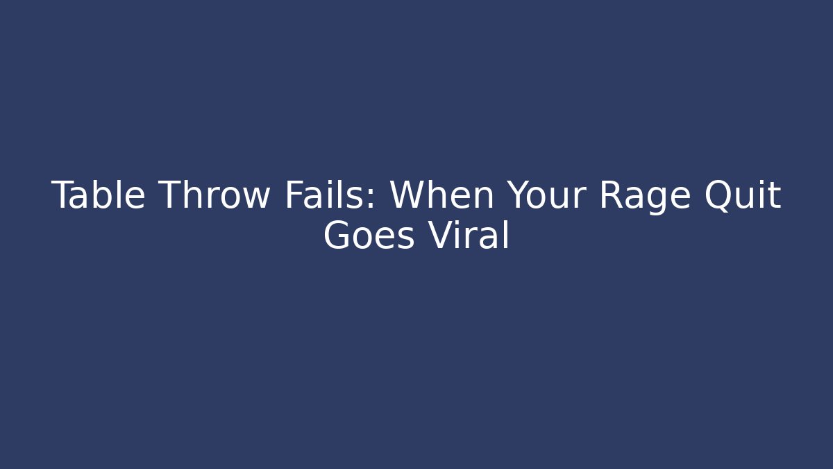 Table Throw Fails: When Your Rage Quit Goes Viral
