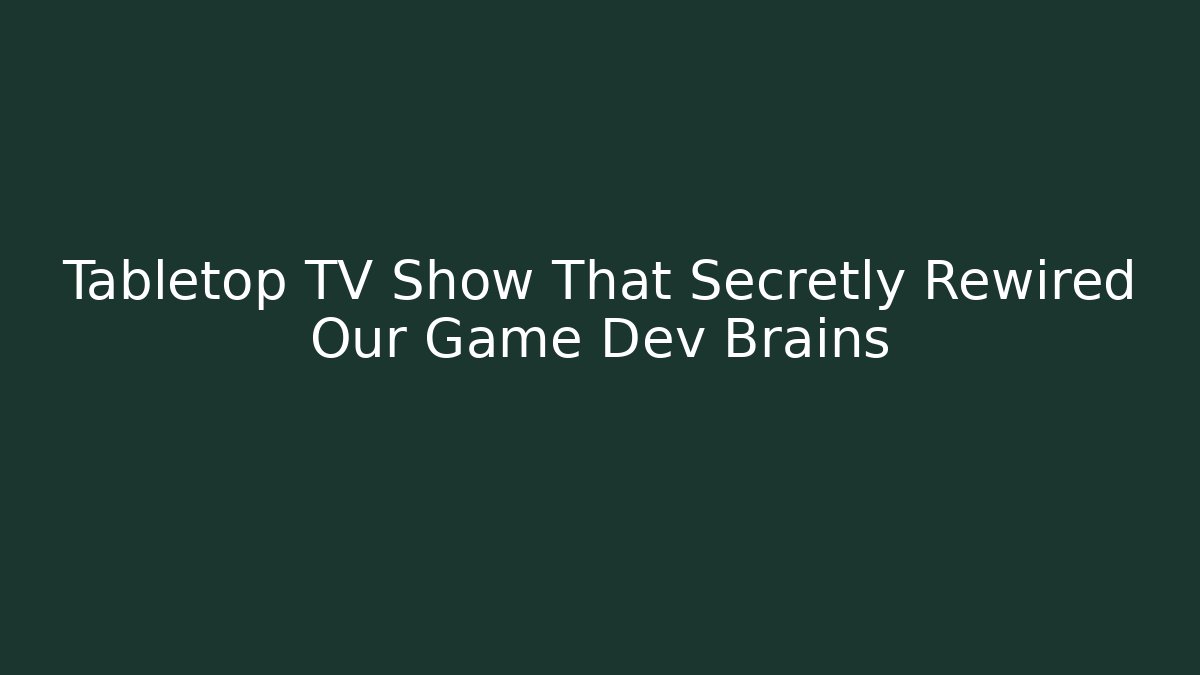 Tabletop TV Show That Secretly Rewired Our Game Dev Brains