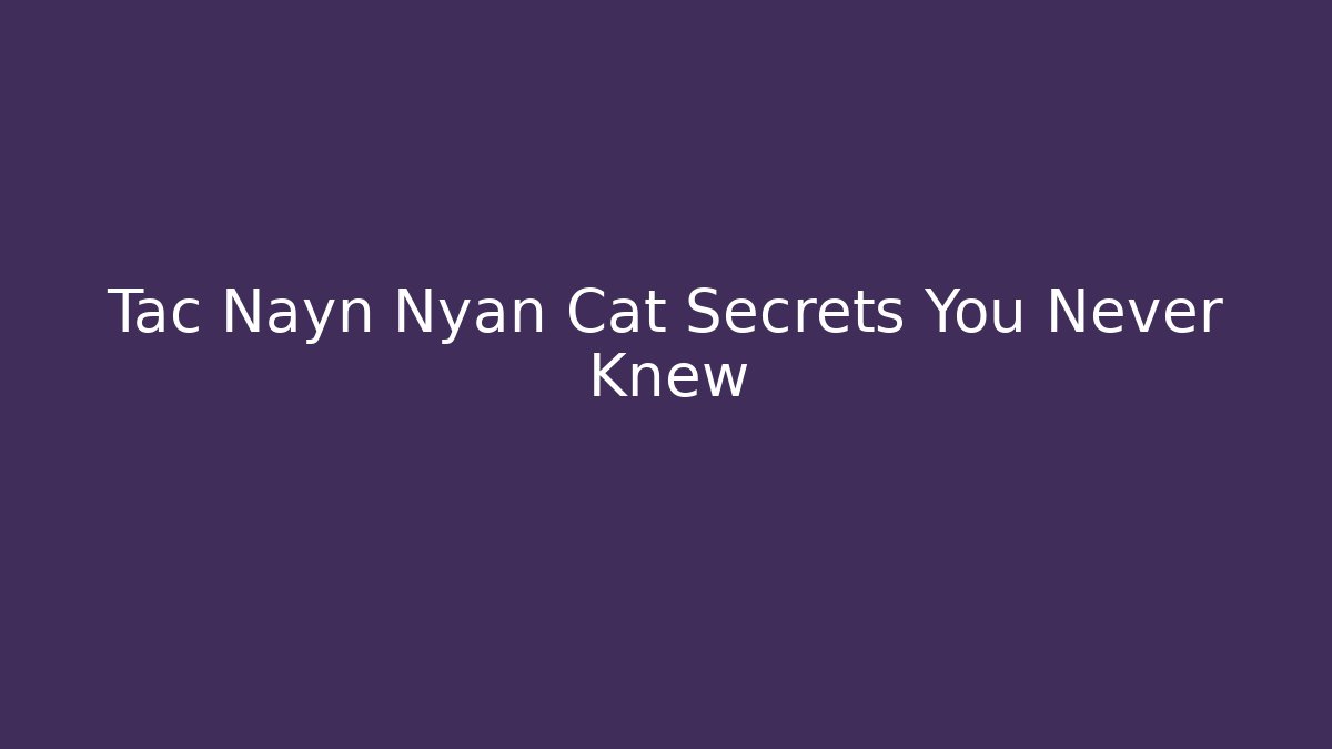Tac Nayn Nyan Cat Secrets You Never Knew - Critter Realm