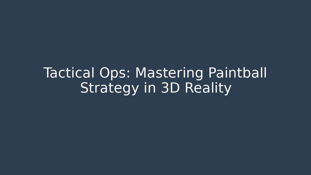 Tactical Ops: Mastering Paintball Strategy in 3D Reality