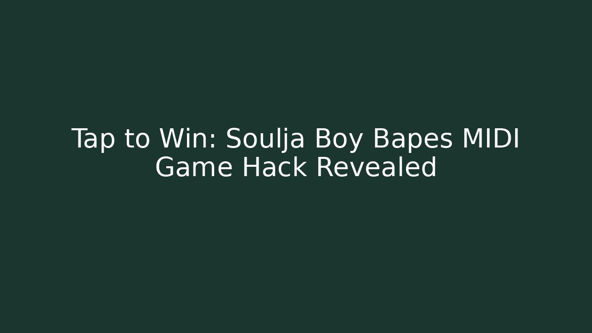 Tap to Win: Soulja Boy Bapes MIDI Game Hack Revealed