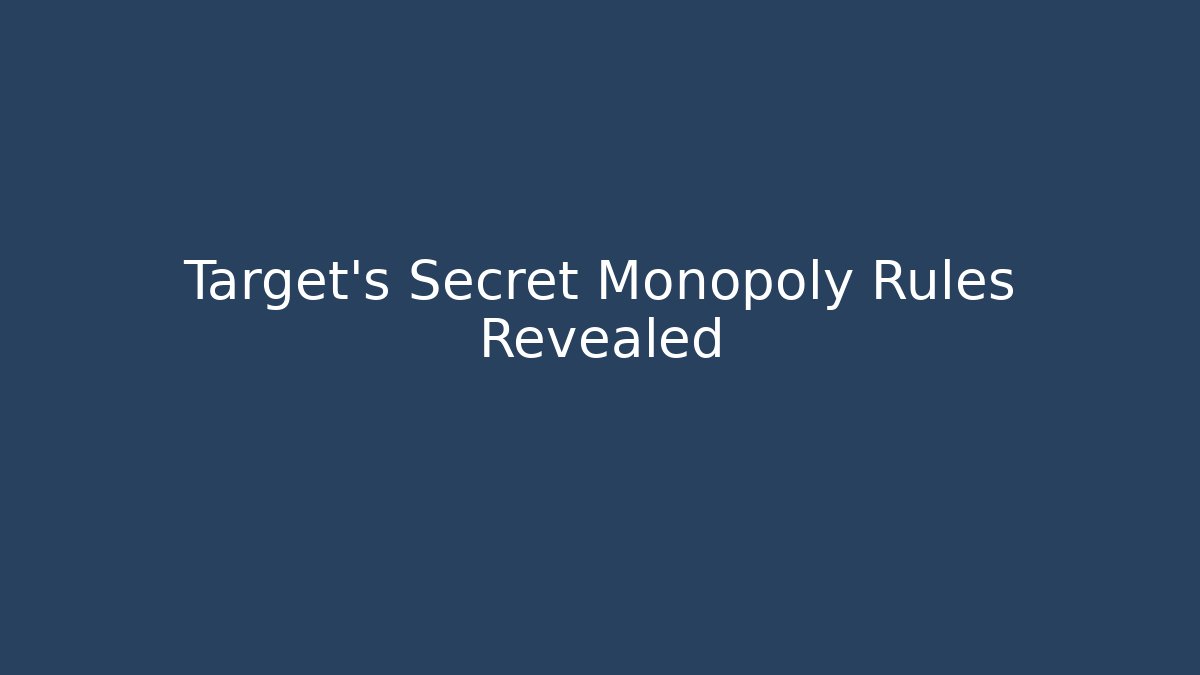 Target's Secret Monopoly Rules Revealed - Critter Realm