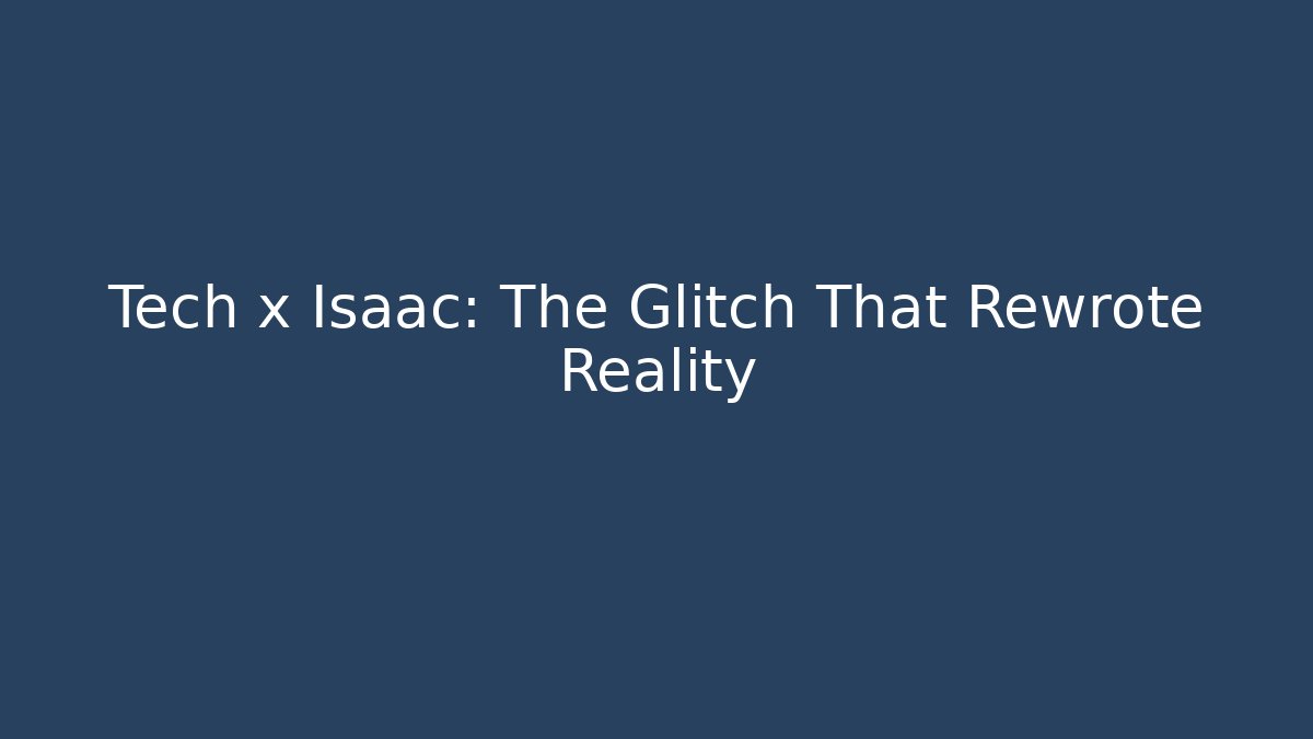 Tech x Isaac: The Glitch That Rewrote Reality