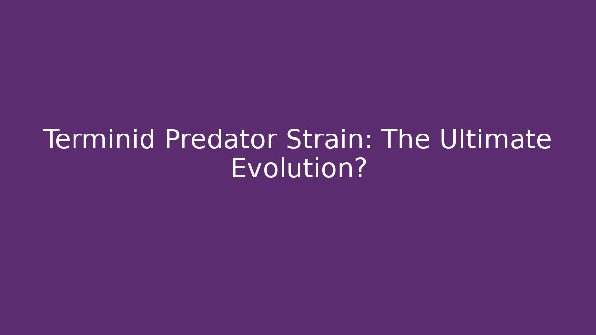 Terminid Predator Strain: The Ultimate Evolution?
