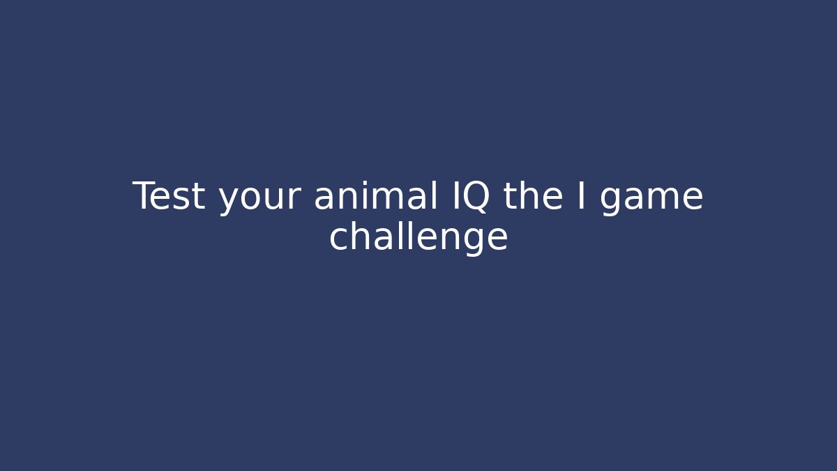 Test your animal IQ the I game challenge