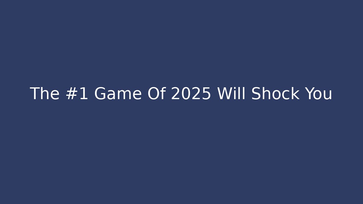 The #1 Game Of 2025 Will Shock You - Critter Realm