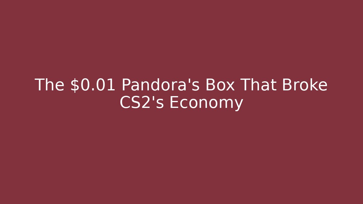The $0.01 Pandora's Box That Broke CS2's Economy