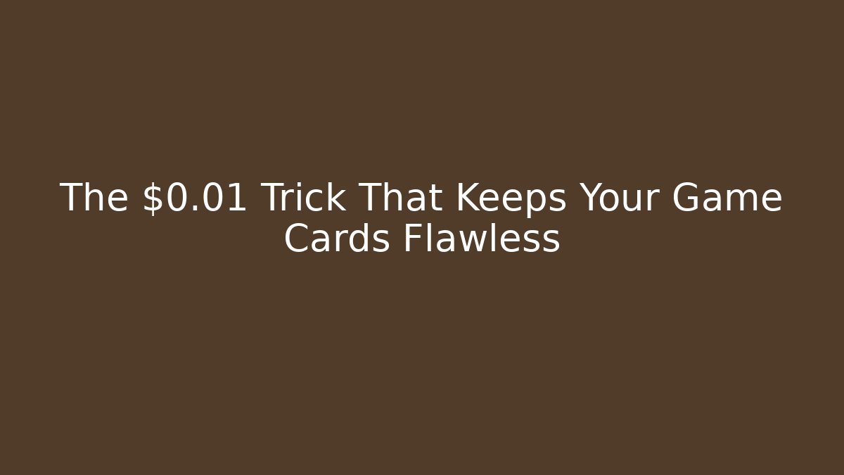 The $0.01 Trick That Keeps Your Game Cards Flawless