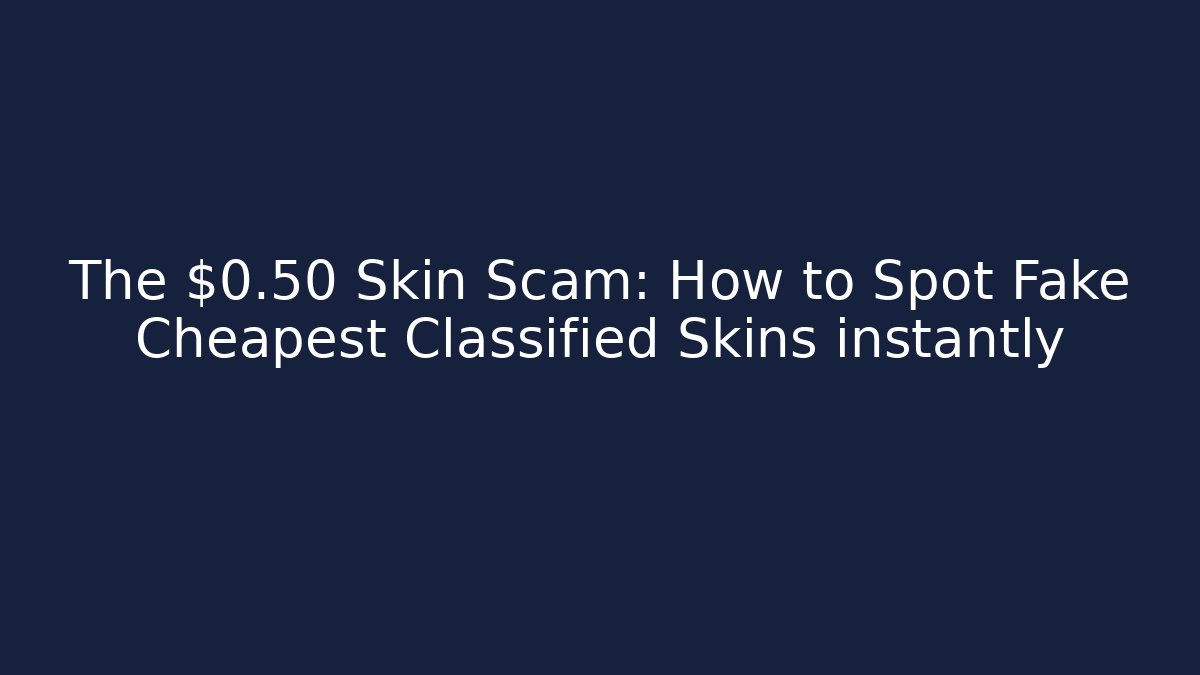 The $0.50 Skin Scam: How to Spot Fake Cheapest Classified Skins instantly