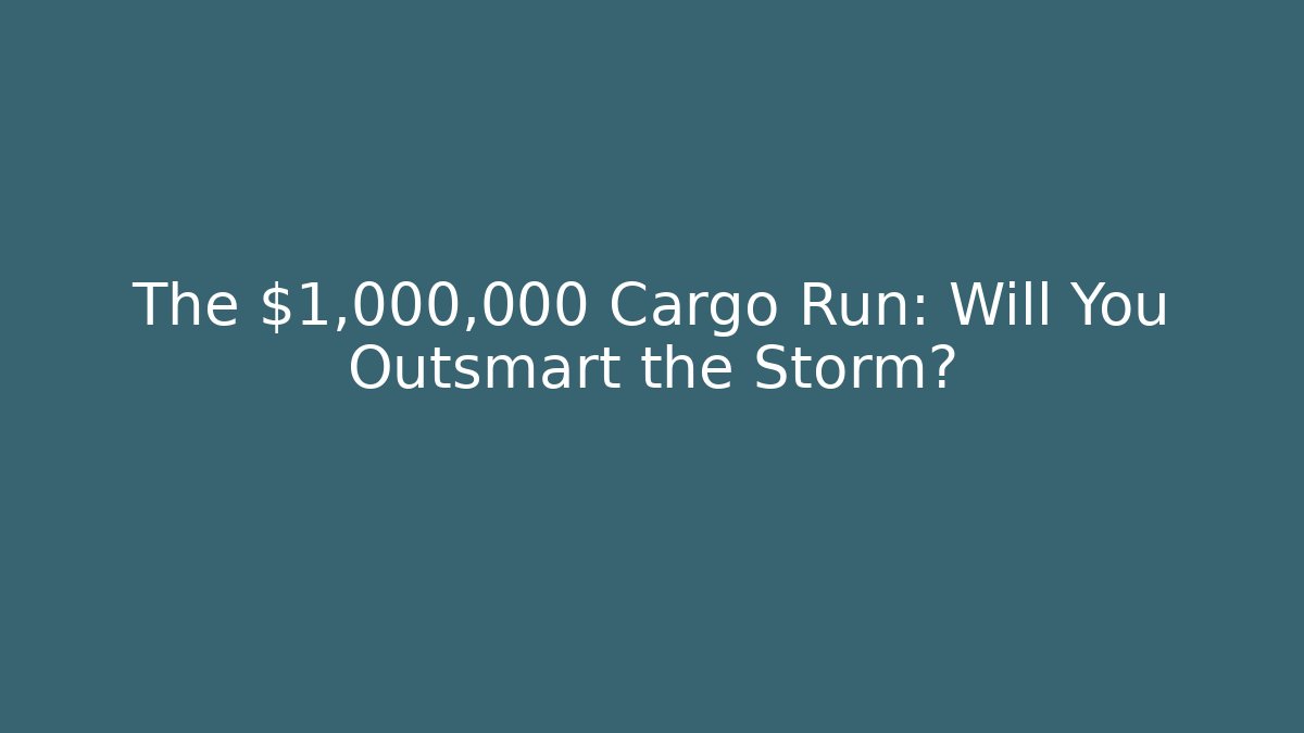 The $1,000,000 Cargo Run: Will You Outsmart the Storm?