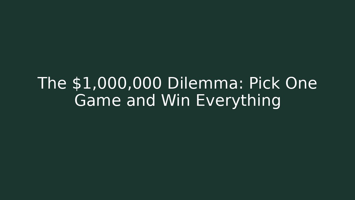 The $1,000,000 Dilemma: Pick One Game and Win Everything