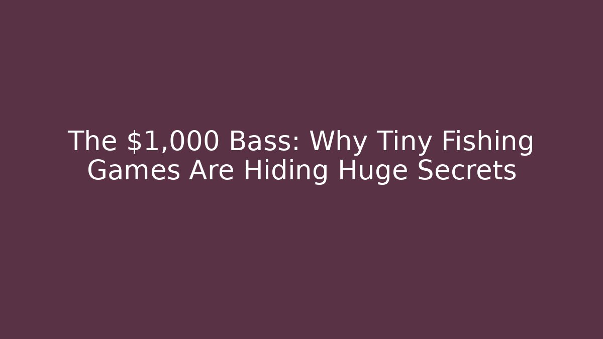 The $1,000 Bass: Why Tiny Fishing Games Are Hiding Huge Secrets