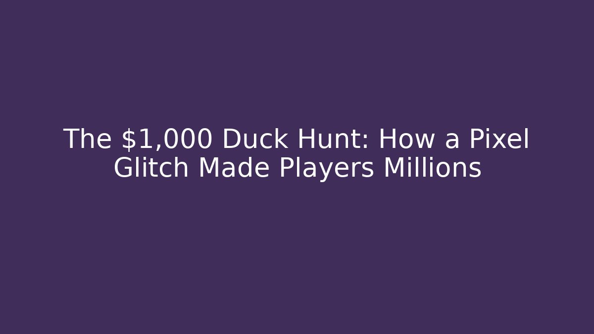 The $1,000 Duck Hunt: How a Pixel Glitch Made Players Millions