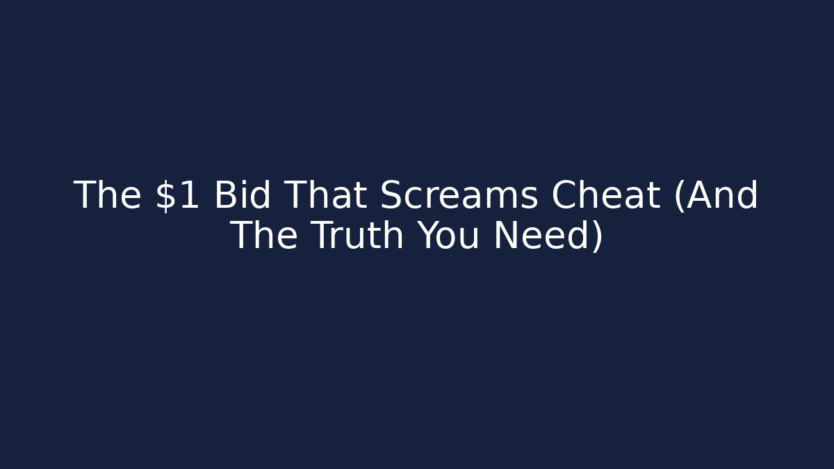 The $1 Bid That Screams Cheat (And The Truth You Need)